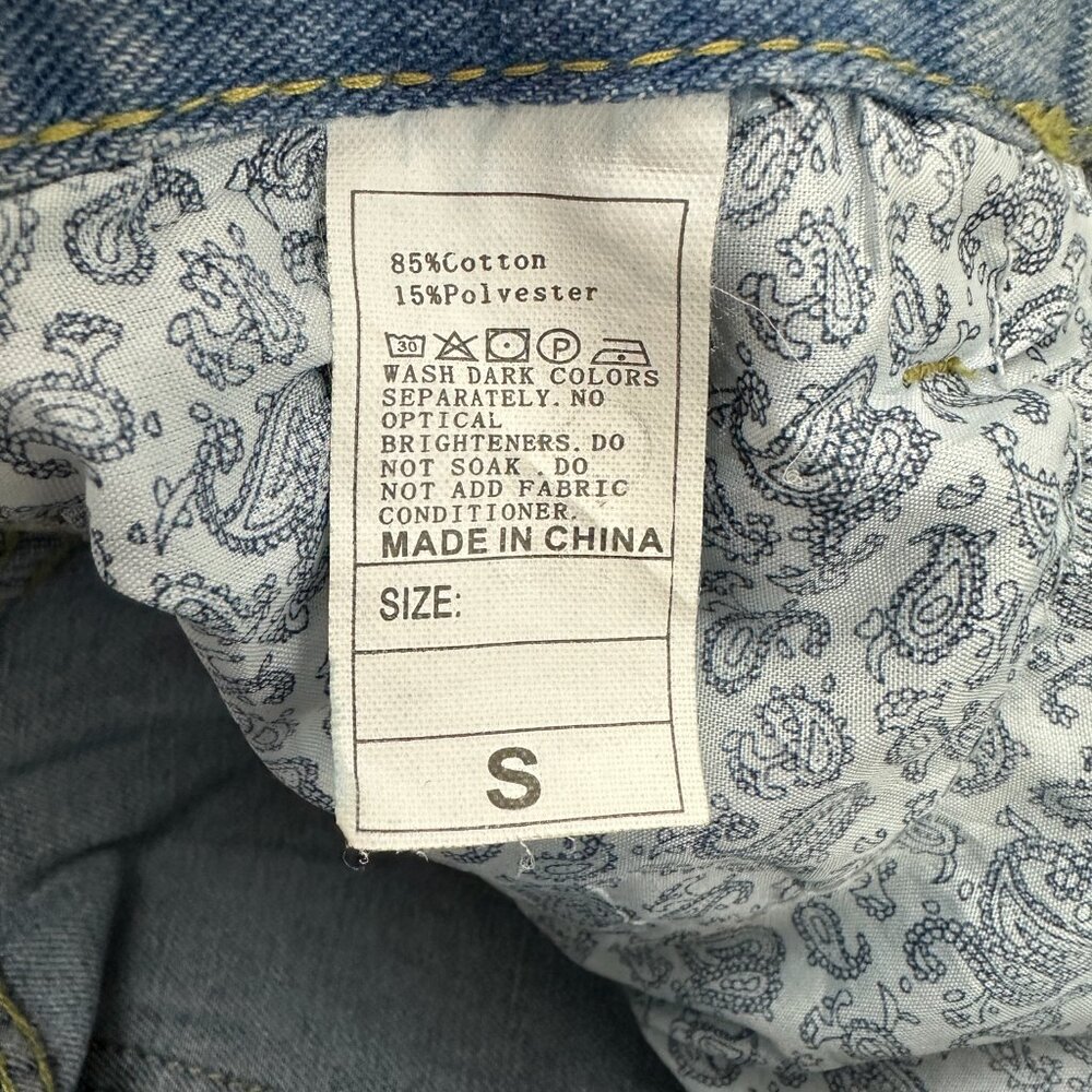 Shein‎ Straight Button Detail on Waist Women's size S Blue Denim Jeans - Picture 3 of 4